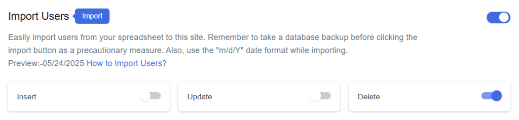 Delete Enable user