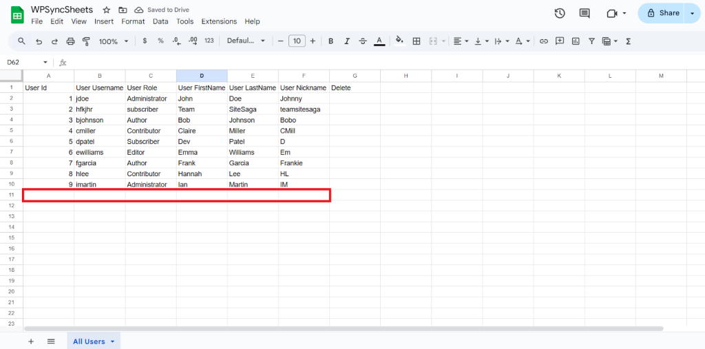 Delete Final Spreadsheets