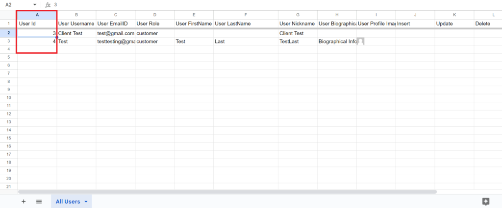 Updated Spreadsheets