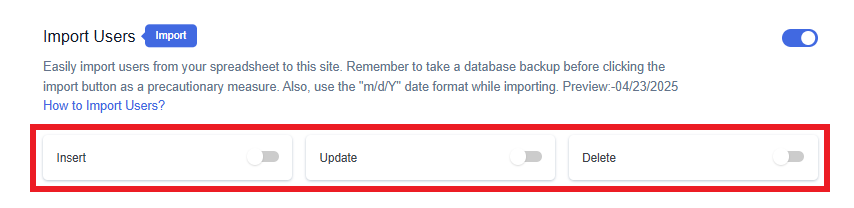 Enabled Import Users