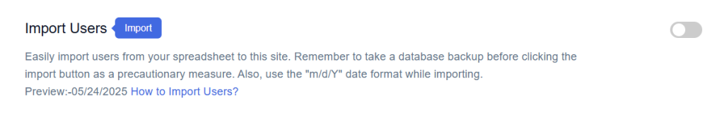 Find Enable Import Users