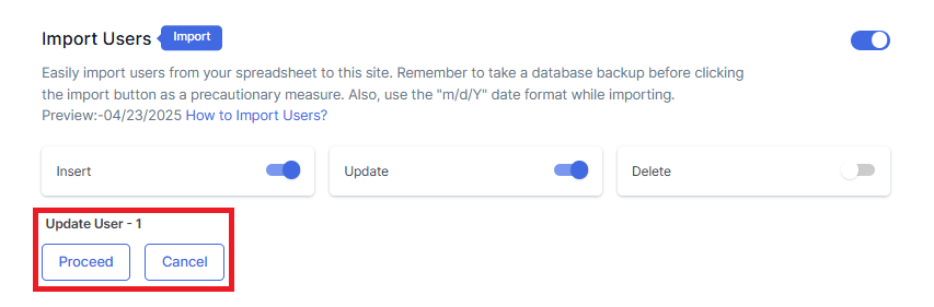 Updated Import Users