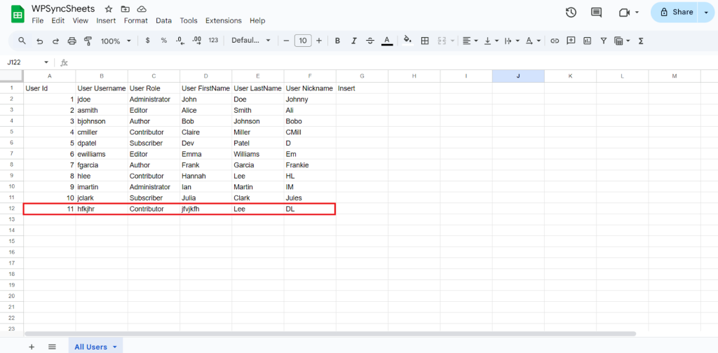 Final Spreadsheets