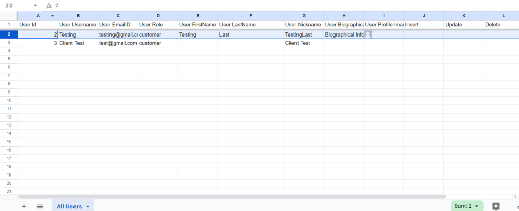 Updated Google Spreadsheets