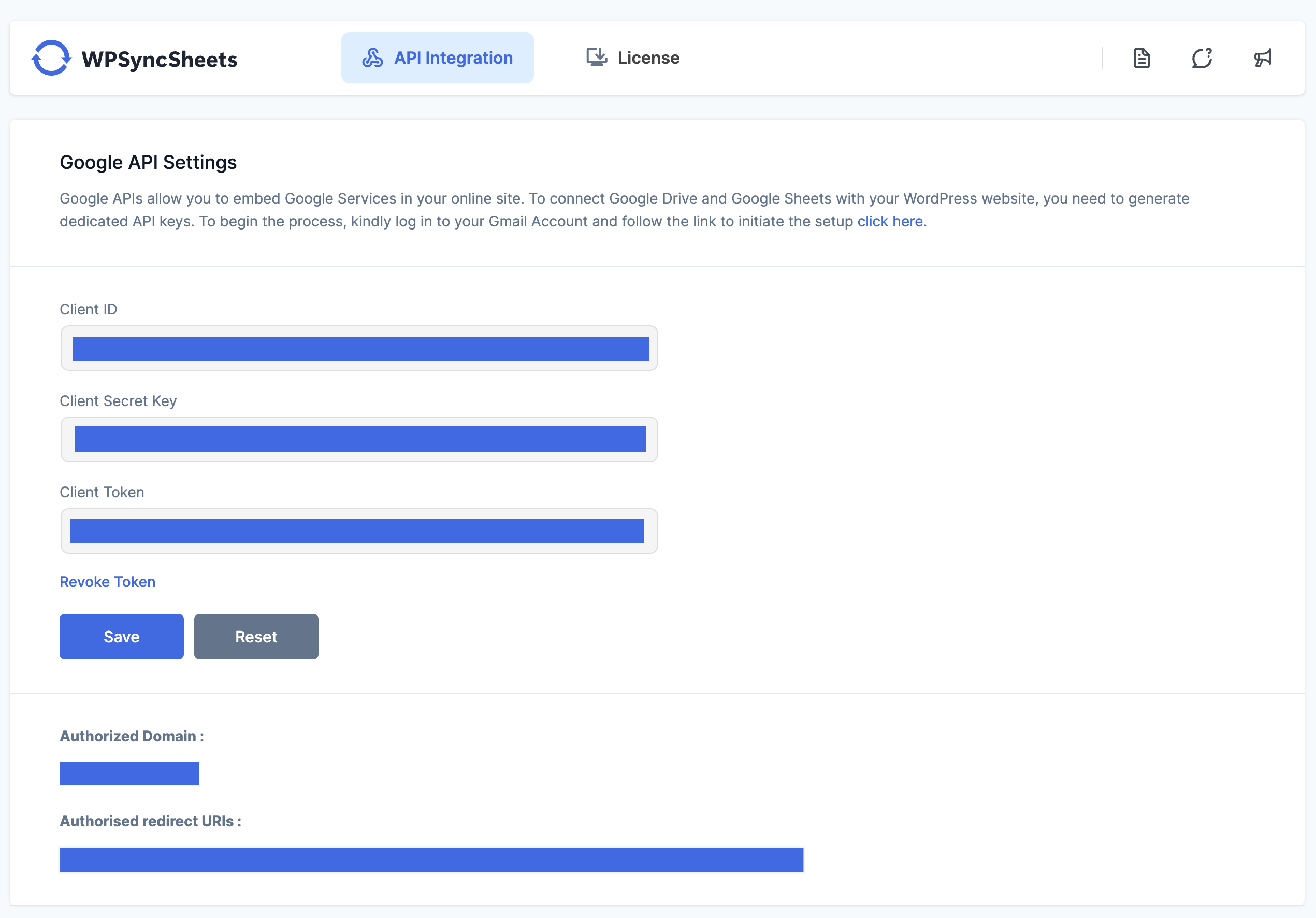 Click Here to Generate Authentication Token