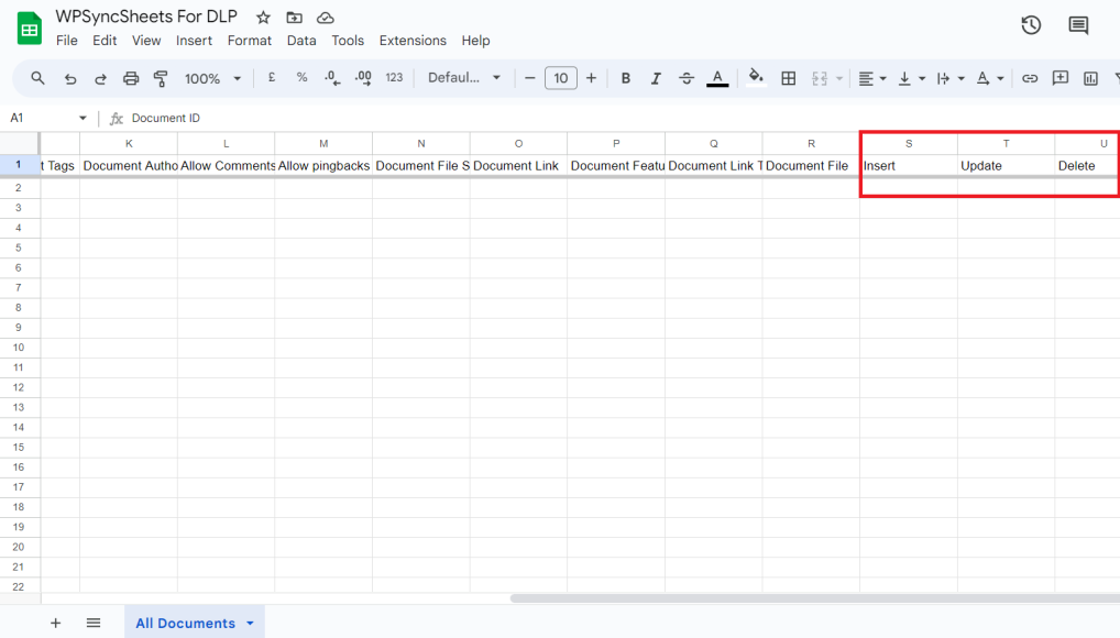 Updated Google Sheets