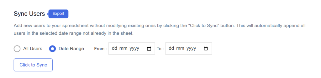 Click to Sync Users