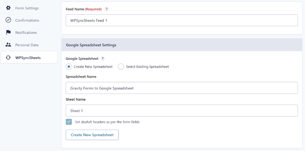 Create New Spreadsheets