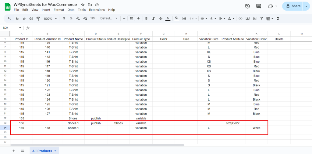 Final Spreadsheets