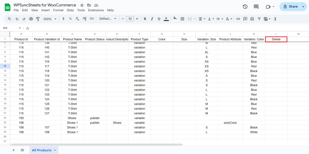 Delete Google Sheet