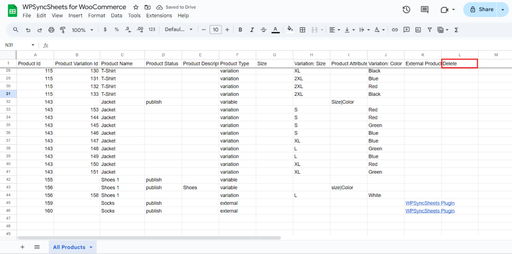 Delete Google Sheet