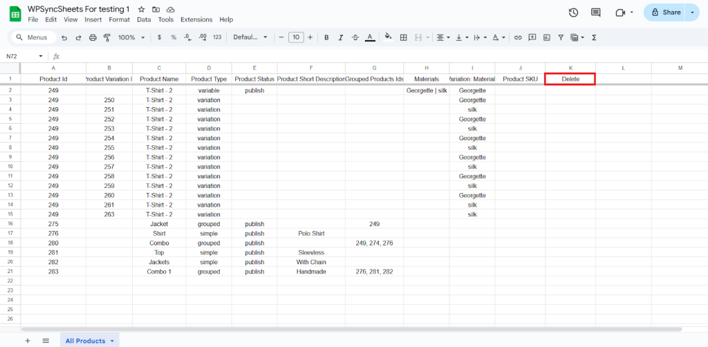 Delete Google Sheet