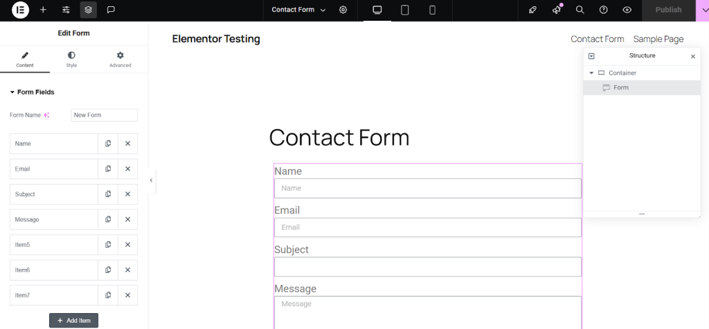 Edit Contact Form