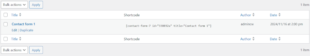 Edit Contact Form