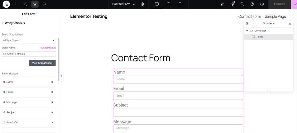 Elementor Testing