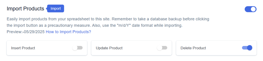 Enable Delete Product
