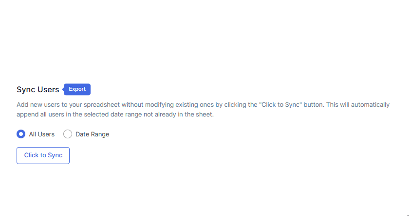 Click to Sync Users