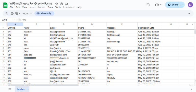 Final Spreadsheet