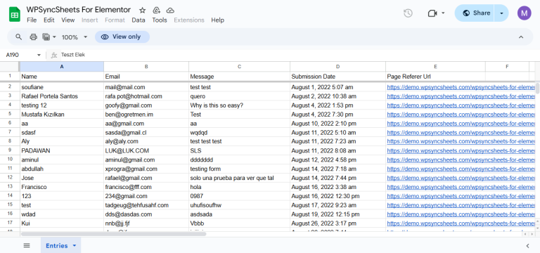 Final Spreadsheet