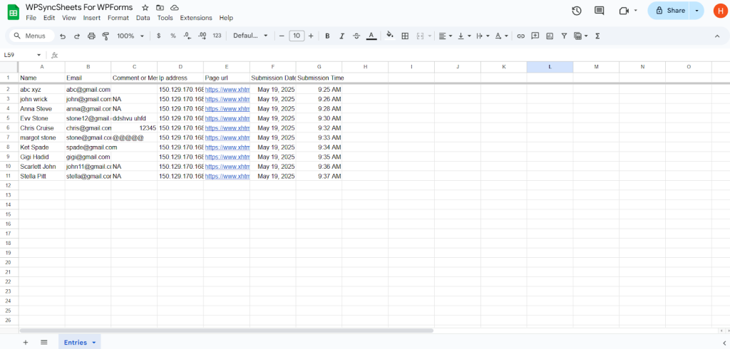 Final Spreadsheet
