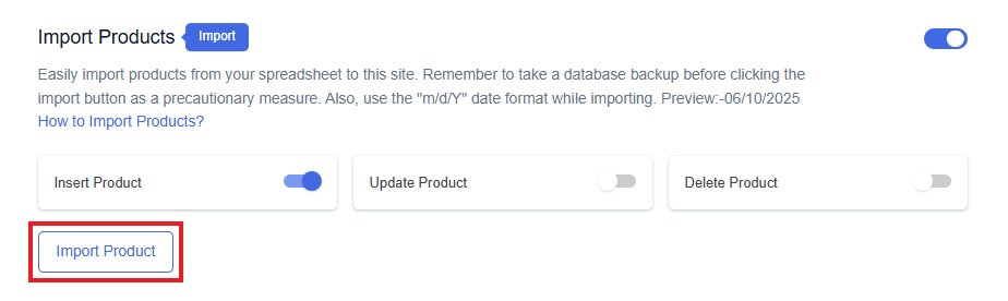 Import Product