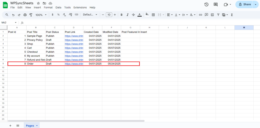 Final Spreadsheets