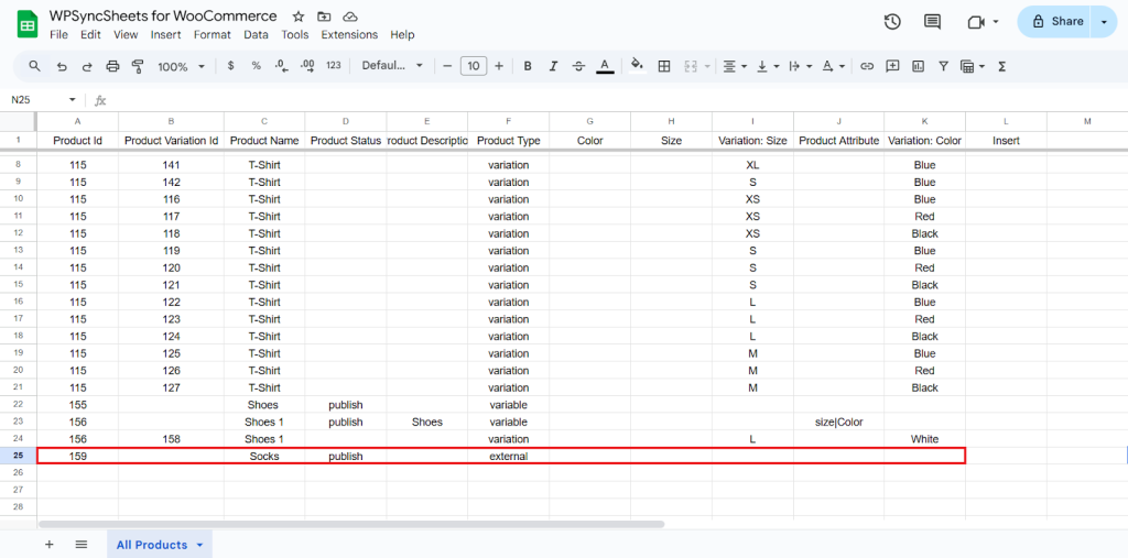 Insert Final Spreadsheet