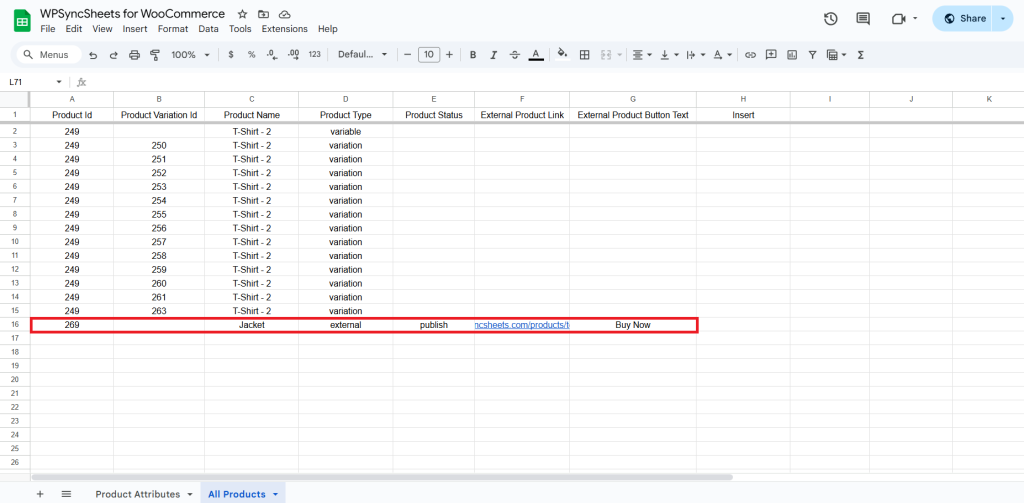 Final Spreadsheet