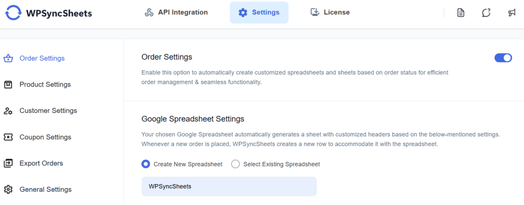 Order Settings