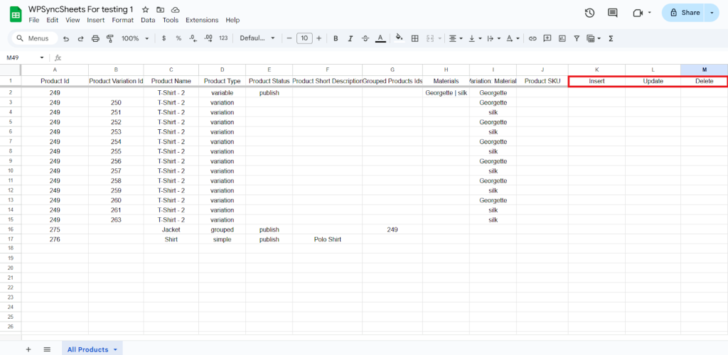 Original Spreadsheets 