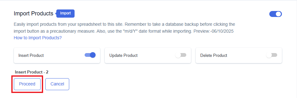 Insert Product