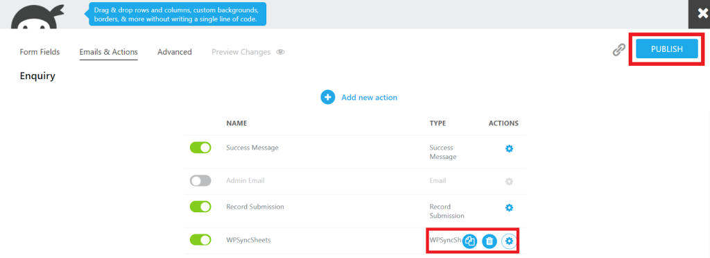 Publish Button
