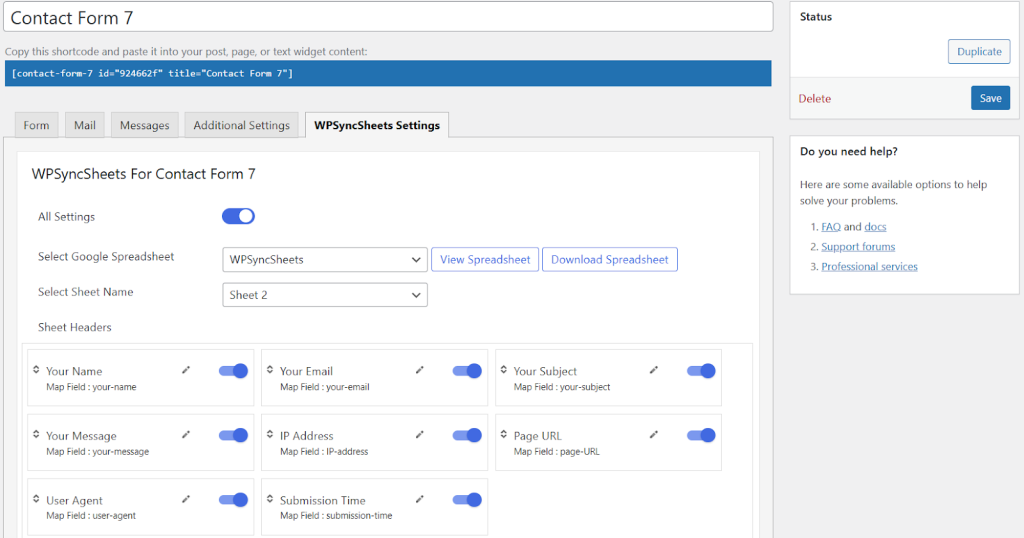 Save Contact Form