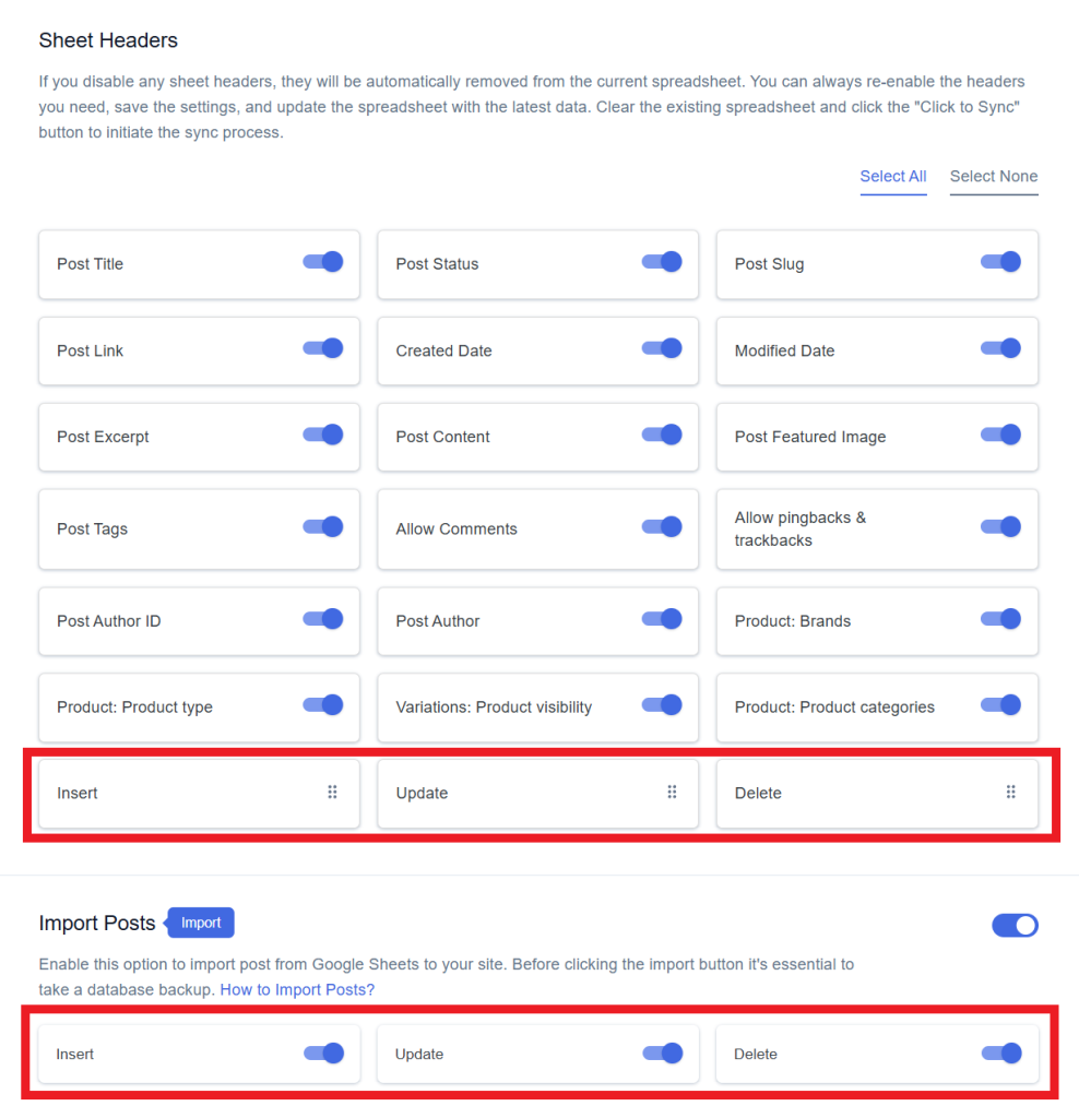 Sheet Headers