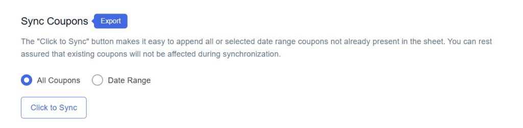 Sync Coupons