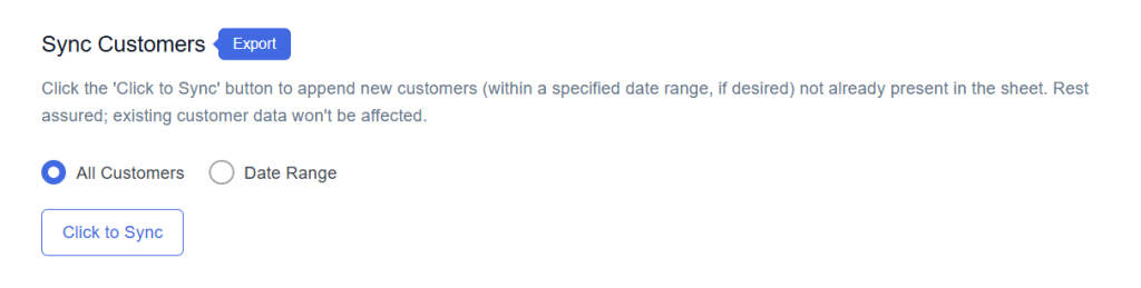Sync Customer