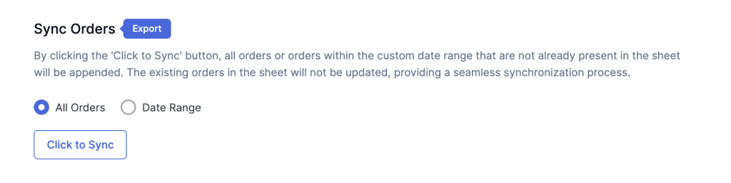 Sync Order