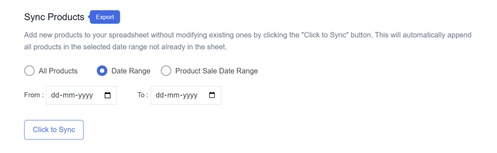 Sync Products