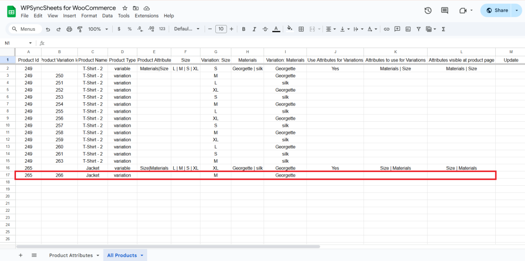 Final Spreadsheet