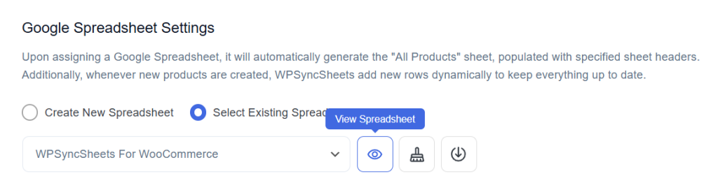 View Spreadsheet