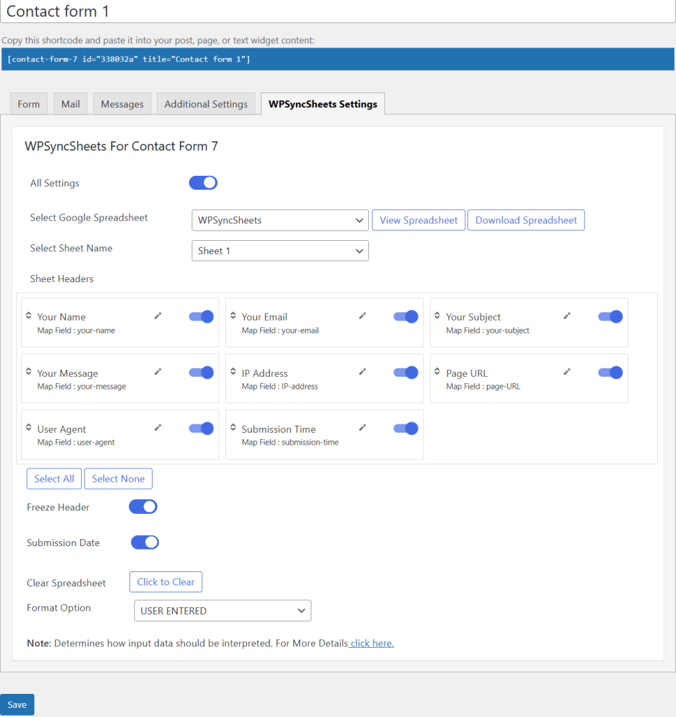 WPSyncSheets Contact Form 7