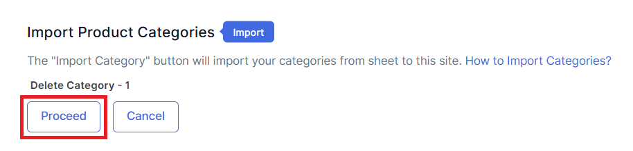 Delete Product categories