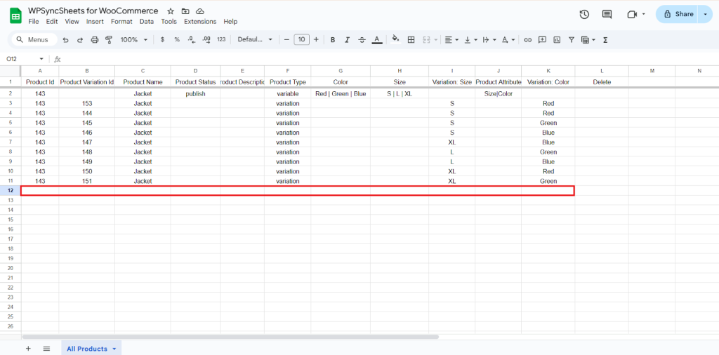 Final Spreadsheets