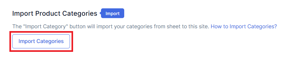 Delete Import Categories