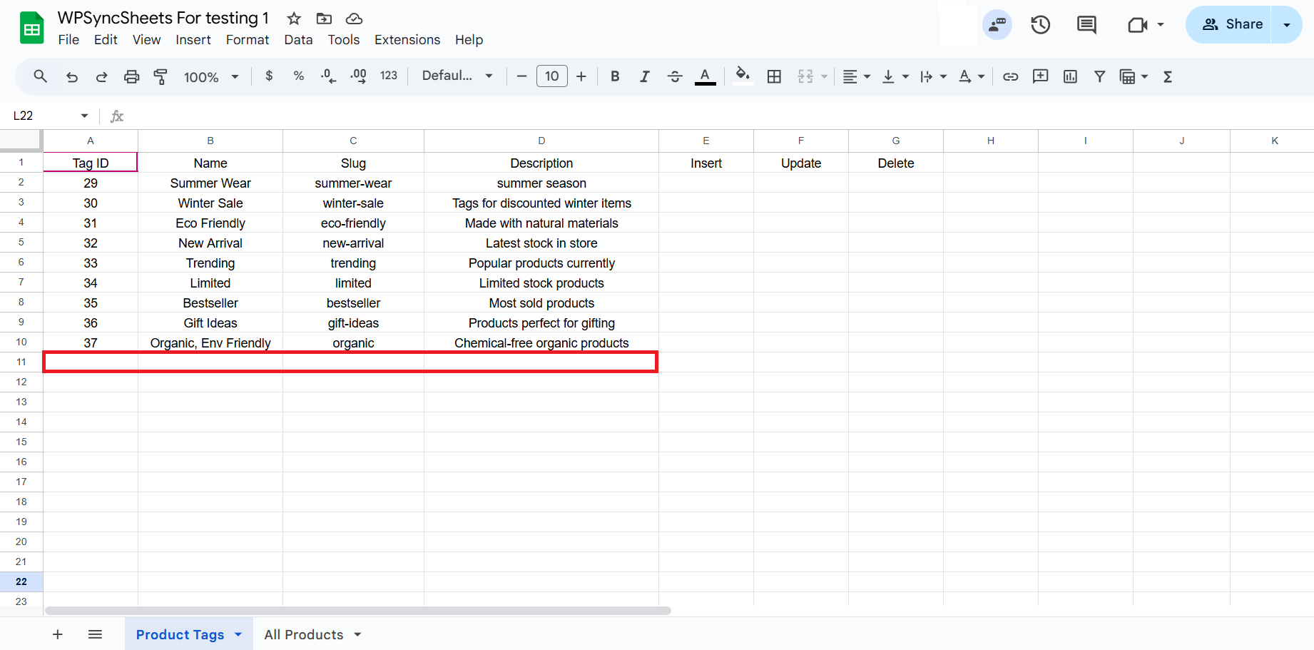 Final Spreadsheet