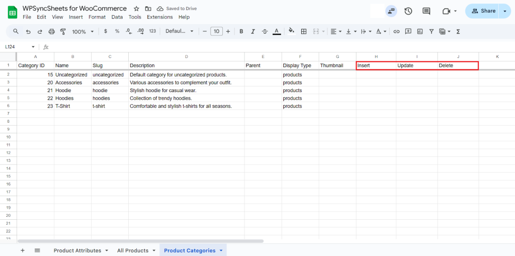 Original Spreadsheet