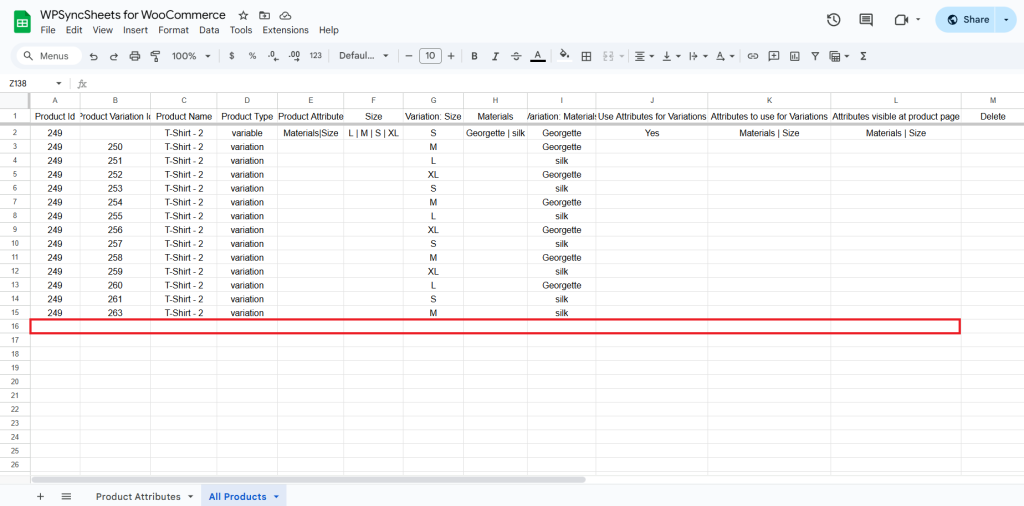 Final Spreadsheets