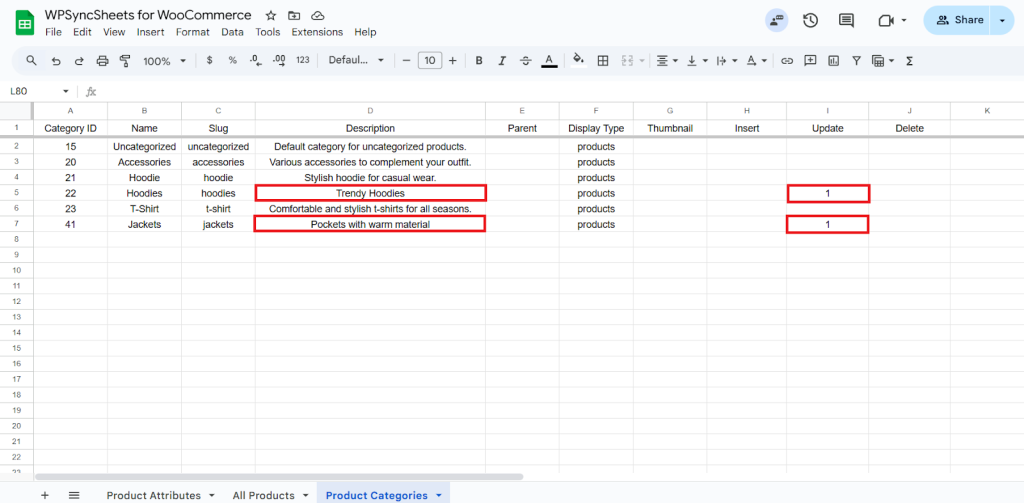 Update Google Sheet