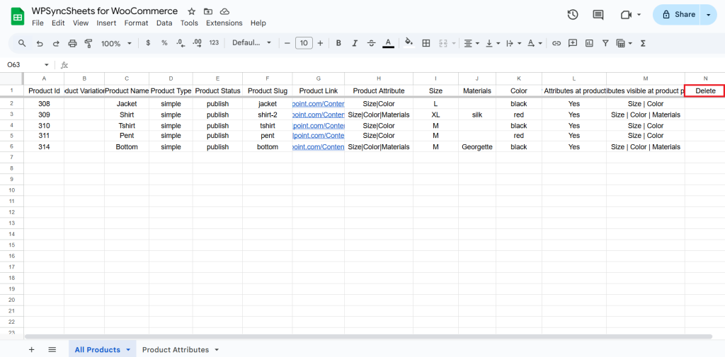 Delete Column Added