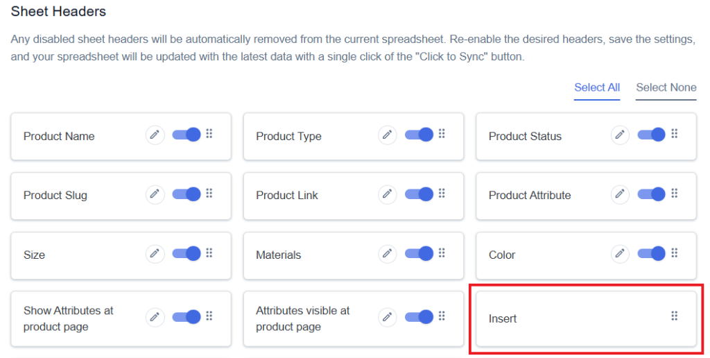 Insert Sheet Header